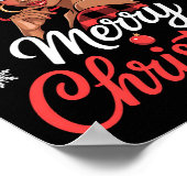 Black African Girl American Merry Christmas Santa  ポスター (角)