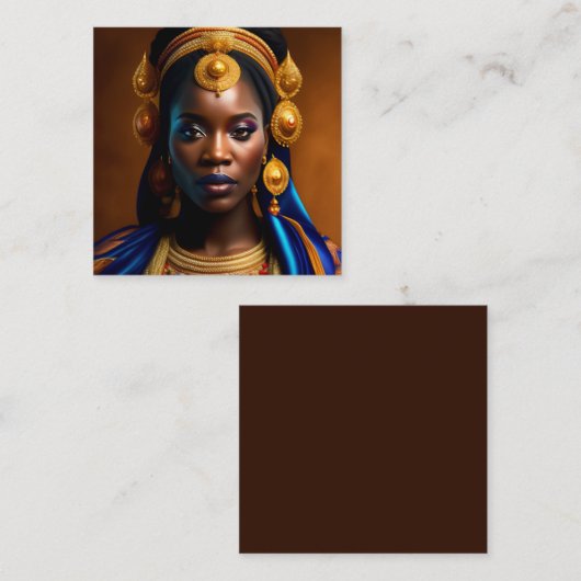 Black African Woman スクエア名刺 (正面/裏面)