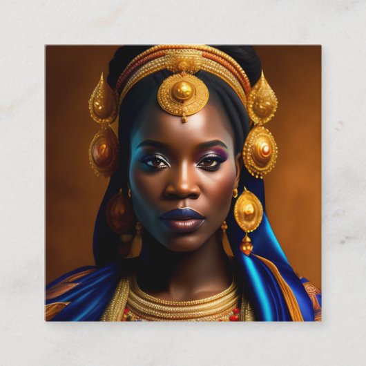 Black African Woman スクエア名刺 (正面)