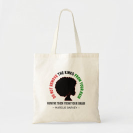 BLACK AFRO HAIR Inspirational Garvey Mindset Quote トートバッグ
