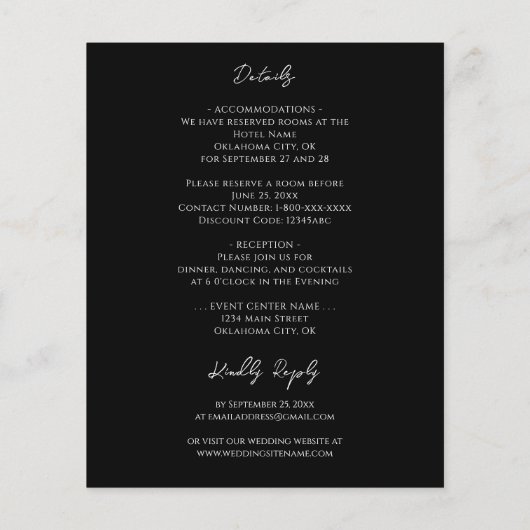 Black Agate Budget結婚の全てを一つにする (裏面)