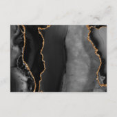 Black Agate Gold Ombre Script Wedding Details エンクロージャーカード (裏面)