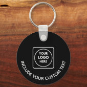 Black Aluminum Custom Business Logo Round Keychain キーホルダー (裏面)
