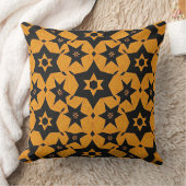 Black & amber abstract geometric pattern 1287 クッション (ブランケット)