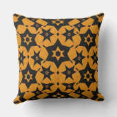 Black & amber abstract geometric pattern 1287 クッション (裏面)