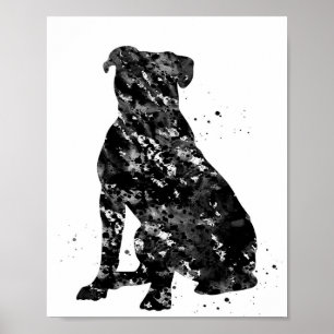 Black American bulldog Picture   Cool Present ポスター