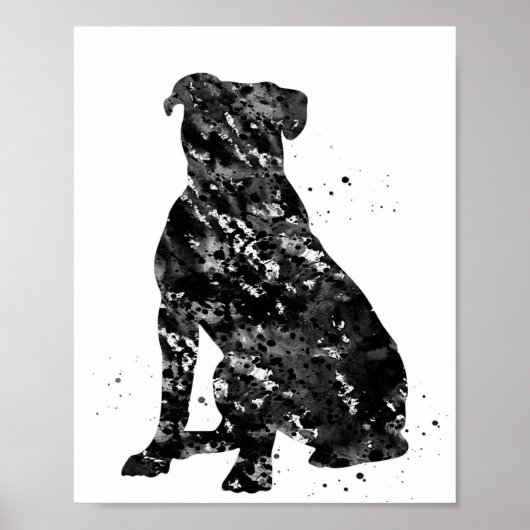 Black American bulldog Picture | Cool Present ポスター (正面)