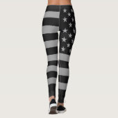Black American Flag Modern Edgy Monochrome  レギンス (裏面)