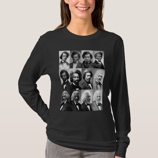 Black American History Frederick Douglass Black Hi Tシャツ (正面)