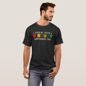 Black American Know Your History 1865 June Freedom Tシャツ (正面フル)