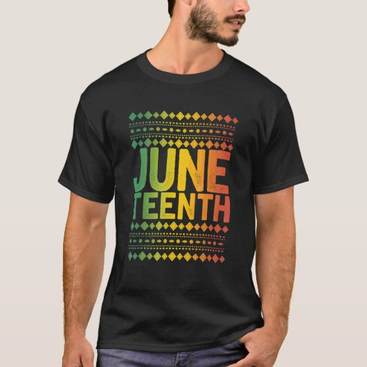 Black Americans Black History Afro American Junete Tシャツ (正面)