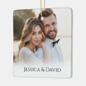 Black an White Merry and Married Holiday Accents セラミックオーナメント (左)