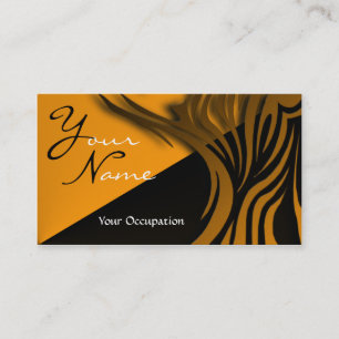 Black and エレガント金ゴールドMonogram Card 名刺