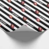 Black and パーソナライズされた Whiteという名前を付ける ラッピングペーパー (角)