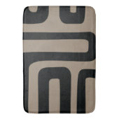 Black and Beige Abstract Bath Mat バスマット (正面縦)