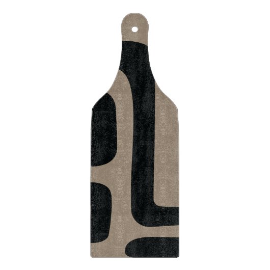 Black and Beige Abstract Glass Cutting Board カッティングボード (正面)