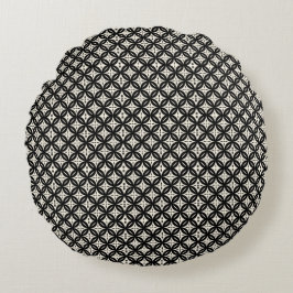 Black and Beige Round Pillow ラウンドクッション