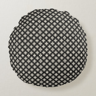 Black and Beige Round Pillow ラウンドクッション