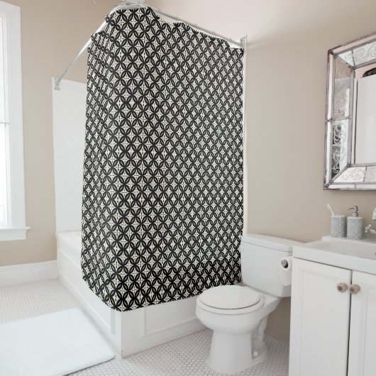 Black and Beige Shower Curtain シャワーカーテン (インサイチュ)