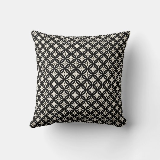 Black and Beige Throw Pillow クッション (裏面)