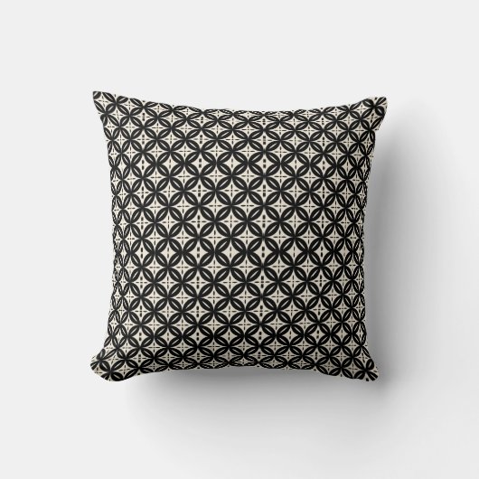 Black and Beige Throw Pillow クッション (正面)