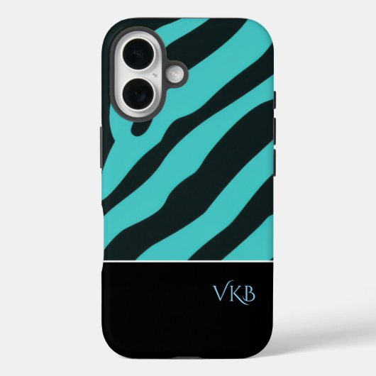 Black and Blue Abstract Personalized Name Case-Mate iPhoneケース (裏面)