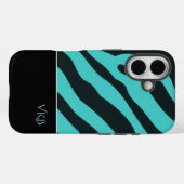 Black and Blue Abstract Personalized Name Case-Mate iPhoneケース (裏面 (横))