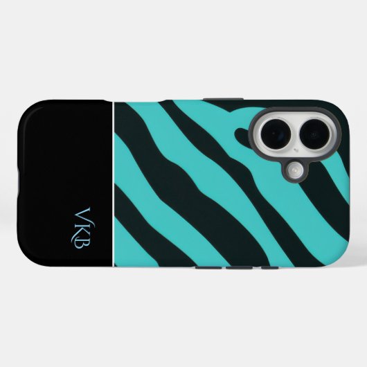 Black and Blue Abstract Personalized Name Case-Mate iPhoneケース (裏面 (横))