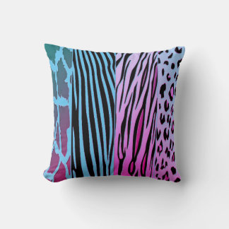 Black And Blue Animal Printed Zebra Stripe Pillow クッション