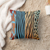 Black And Blue Animal Printed Zebra Stripe Pillow クッション (ブランケット)