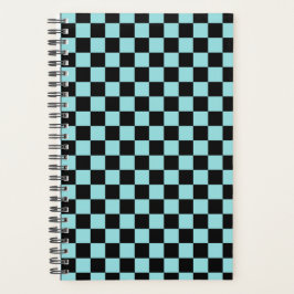 Black and Blue Checkered Pattern Notebook Planner プランナー手帳