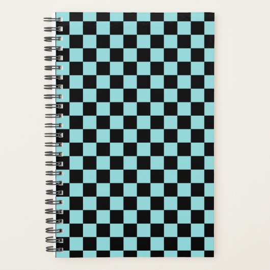 Black and Blue Checkered Pattern Notebook Planner プランナー手帳 (正面)