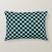 Black and Blue Checkered Pattern Throw Pillow アクセントクッション (正面)