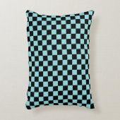 Black and Blue Checkered Pattern Throw Pillow アクセントクッション (正面(垂直))