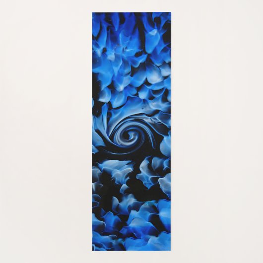 Black and Blue Fluid Abstract  ヨガマット (裏面)