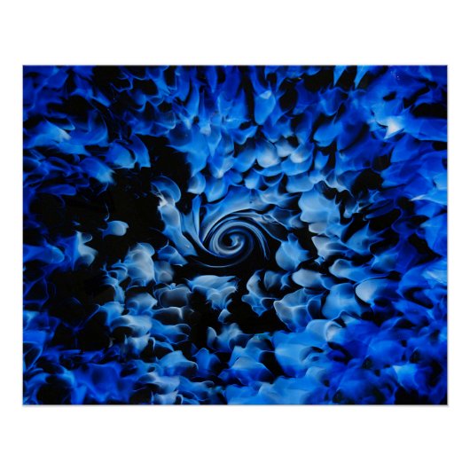 Black And Blue Glass Abstract  ポスター (正面)