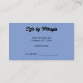 Black and Blue Marble Style Hair Nails Beauty  名刺 (裏面)