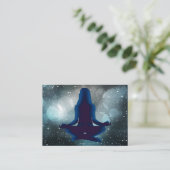 Black and Blue Meditation Yogaビジネスカード 名刺 (スタンド正面)