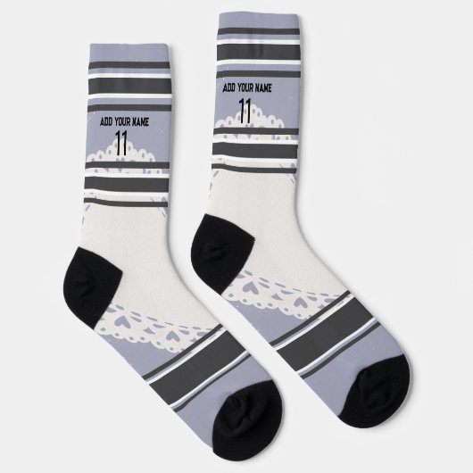 Black and blue & orange - Name Number Socks ソックス (右)