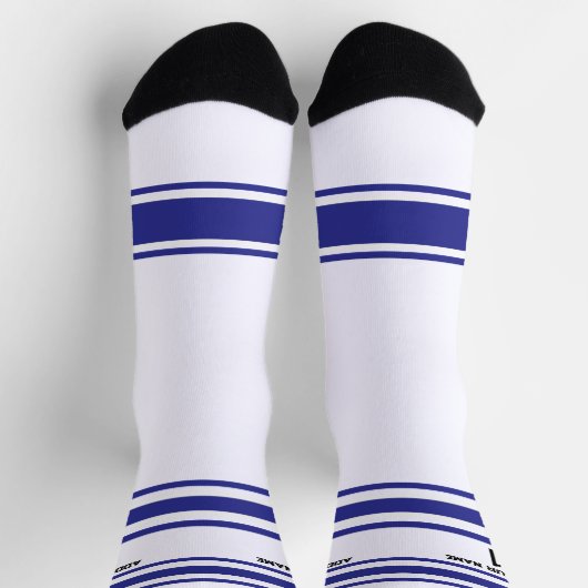 Black and blue & orange - Name Number Socks ソックス (上部)