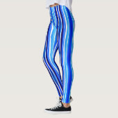 Black and Blue Painted Stripes レギンス (左)