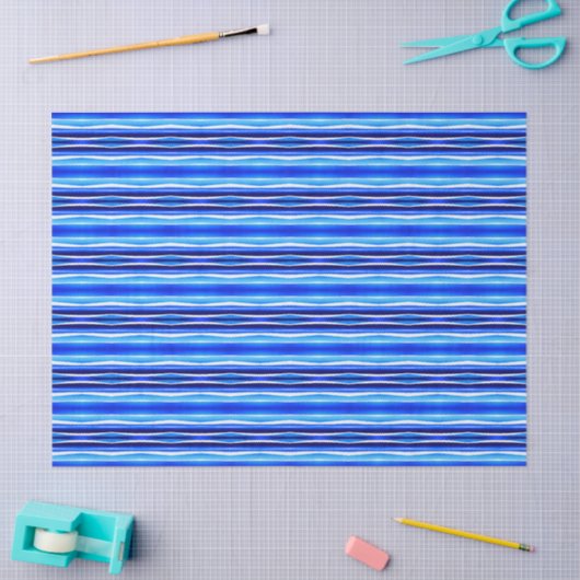 Black and Blue Painted Stripes  薄葉紙 (クラフト)