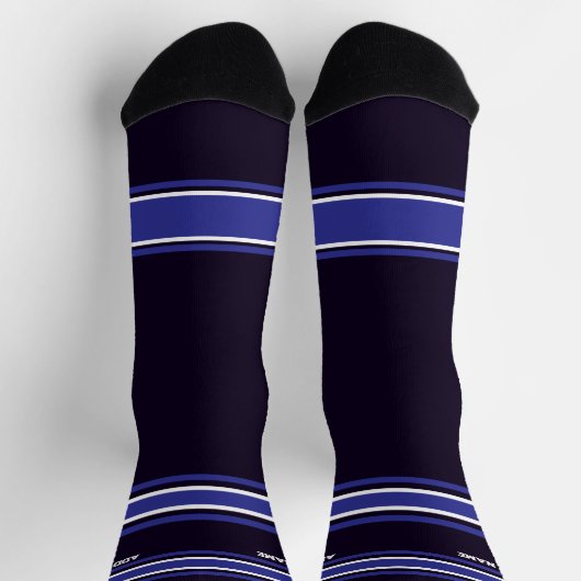 Black and Blue Sport Jersey - Name Number Socks ソックス (上部)