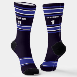 Black and Blue Sport Jersey - Name Number Socks ソックス