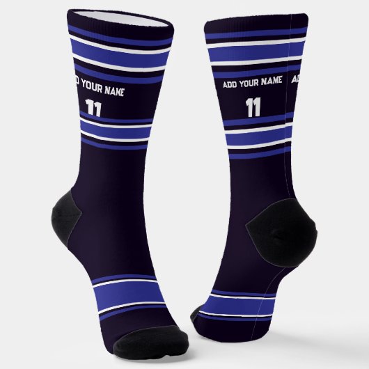 Black and Blue Sport Jersey - Name Number Socks ソックス (傾斜あり)