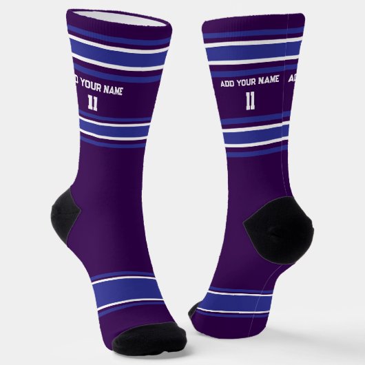 Black and Blue Sport Jersey - Name Number Socks ソックス (傾斜あり)