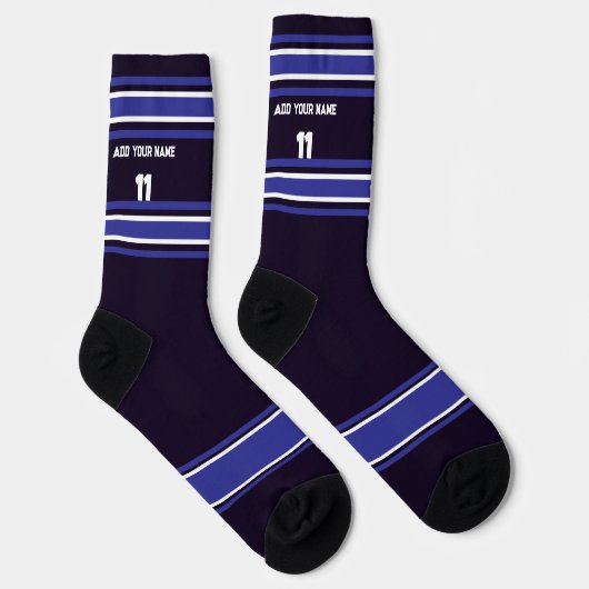 Black and Blue Sport Jersey - Name Number Socks ソックス (右)