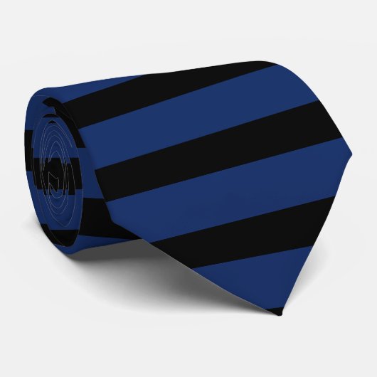 Black and Blue Stripes Pattern Necktie Tie ネクタイ (ロール)