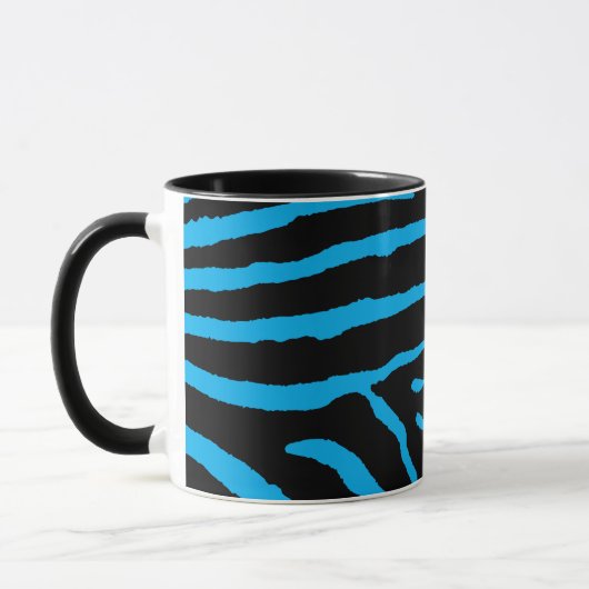 Black and Blue Zebra Print マグカップ (左)