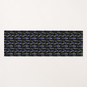 Black And Botanical Floral Purple Lavender Pattern ヨガマット (正面(横))